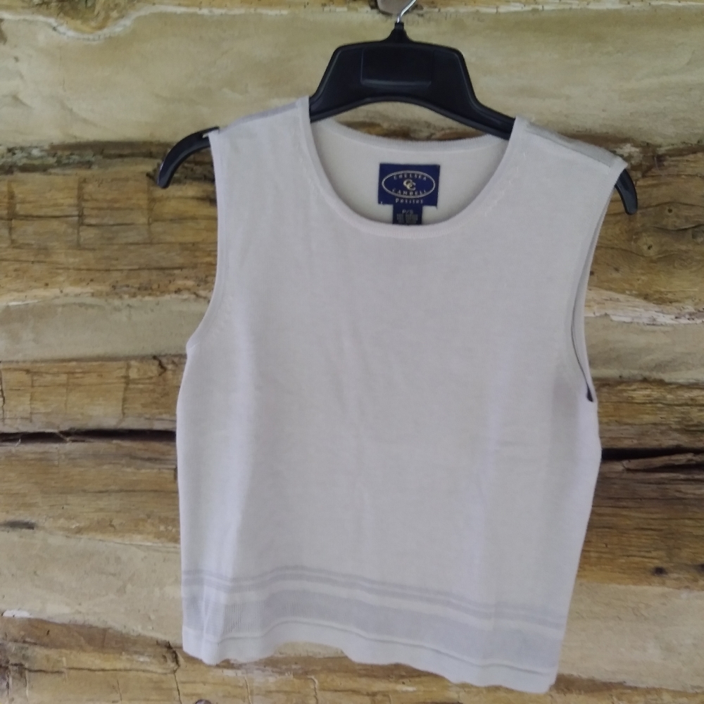 3/$10 Chelsea Campbell Tan Sleeveless Cropped Sweater Size SP
